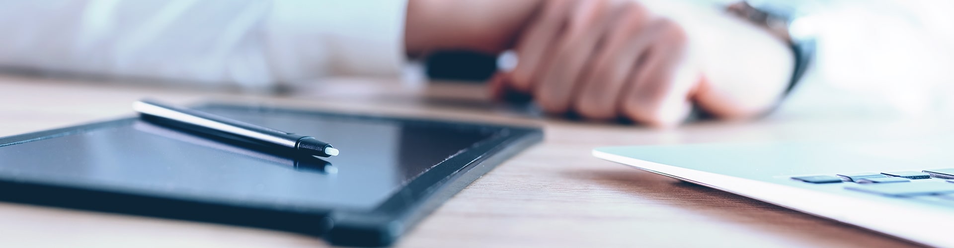 Close-up of a tablet on desk