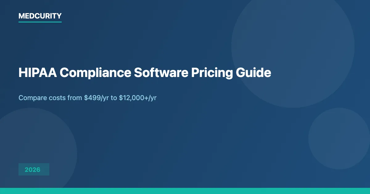 HIPAA Compliance Software Pricing Guide (2026)